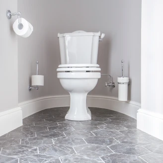 Kenny&Mason Toilet London med Krom Håndtag Hvid Blank P-lås