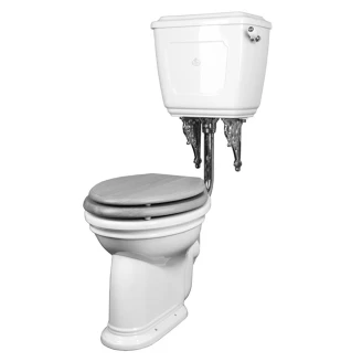 Kenny&Mason Lavt Niveau Toilet Oxford med Krom Håndtag Hvid Blank