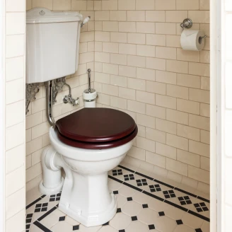 Kenny&Mason Lavt Niveau Toilet London med Krom Håndtag Hvid Blank