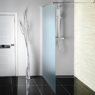 Brusevæg <strong>Lirio</strong>  Krom Blank 6 mm 80x190 cm Murstensglas