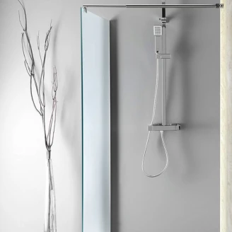Brusevæg Lirio Krom Blank 6 mm 110x190 cm Murstensglas