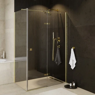 Brusehjørne <strong>Torre</strong>  Guld 6 mm 100x80 cm Højre