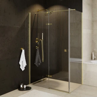 Brusehjørne <strong>Torre</strong>  Guld 6 mm 100x80 cm Venstre