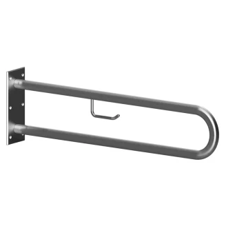Støttehåndtag med Toiletpapirholder Handicapvenlig <strong>Steda</strong>  81 cm Dobbelt Krom Mat Uden Betræk