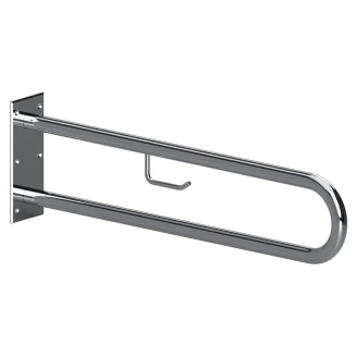 Støttehåndtag med Toiletpapirholder Handicapvenlig <strong>Steda</strong>  85 cm Dobbelt Krom Blank Uden Betræk