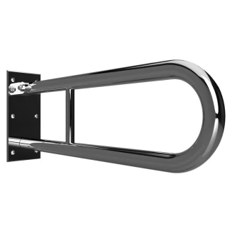 Fællbare Støttehåndtag Handicapvenlig <strong>Steda</strong>  81 cm Dobbelt Krom Blank Uden Betræk