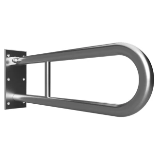 Fællbare Støttehåndtag Handicapvenlig <strong>Steda</strong>  81 cm Dobbelt Krom Mat Uden Betræk
