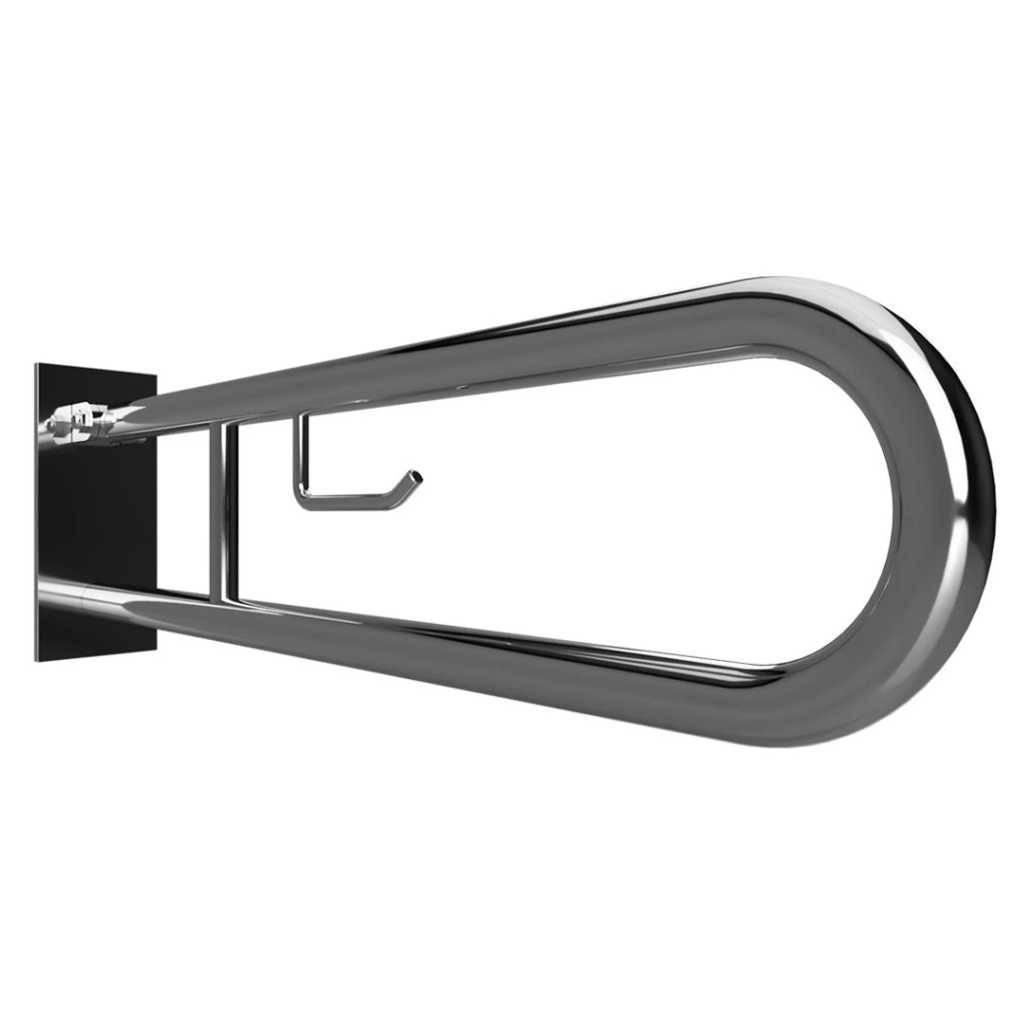 Fællbare Støttehåndtag med Toiletpapirholder Handicapvenlig Help 75 cm Dobbelt Krom Blank