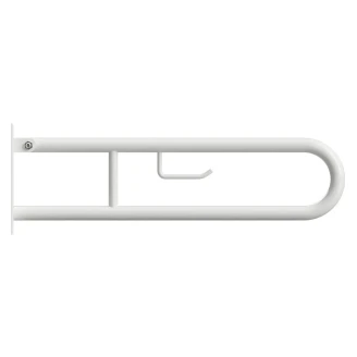 Fællbare Støttegreb med Toiletpapirholder <strong>Steda</strong>  75 cm Dobbelt Hvid Mat Uden Betræk