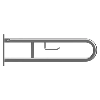 Fællbare Støttegreb med Toiletpapirholder <strong>Steda</strong>  85 cm Dobbelt Krom Mat