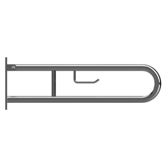 Fællbare Støttegreb med Toiletpapirholder <strong>Steda</strong>  90 cm Dobbelt Krom Blank