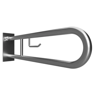 Fællbare Støttehåndtag med Toiletpapirholder Handicapvenlig <strong>Steda</strong>  90 cm Dobbelt Krom Mat