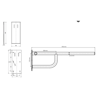 Fællbare Støttegreb <strong>Steda</strong>  85 cm Vit Mat