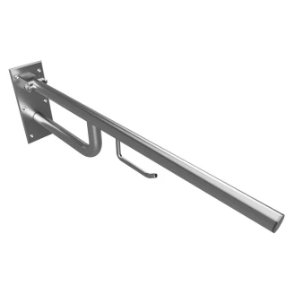 Fællbare Støttehåndtag med Toiletpapirholder Handicapvenlig <strong>Steda</strong>  76 cm Krom Mat Uden Betræk