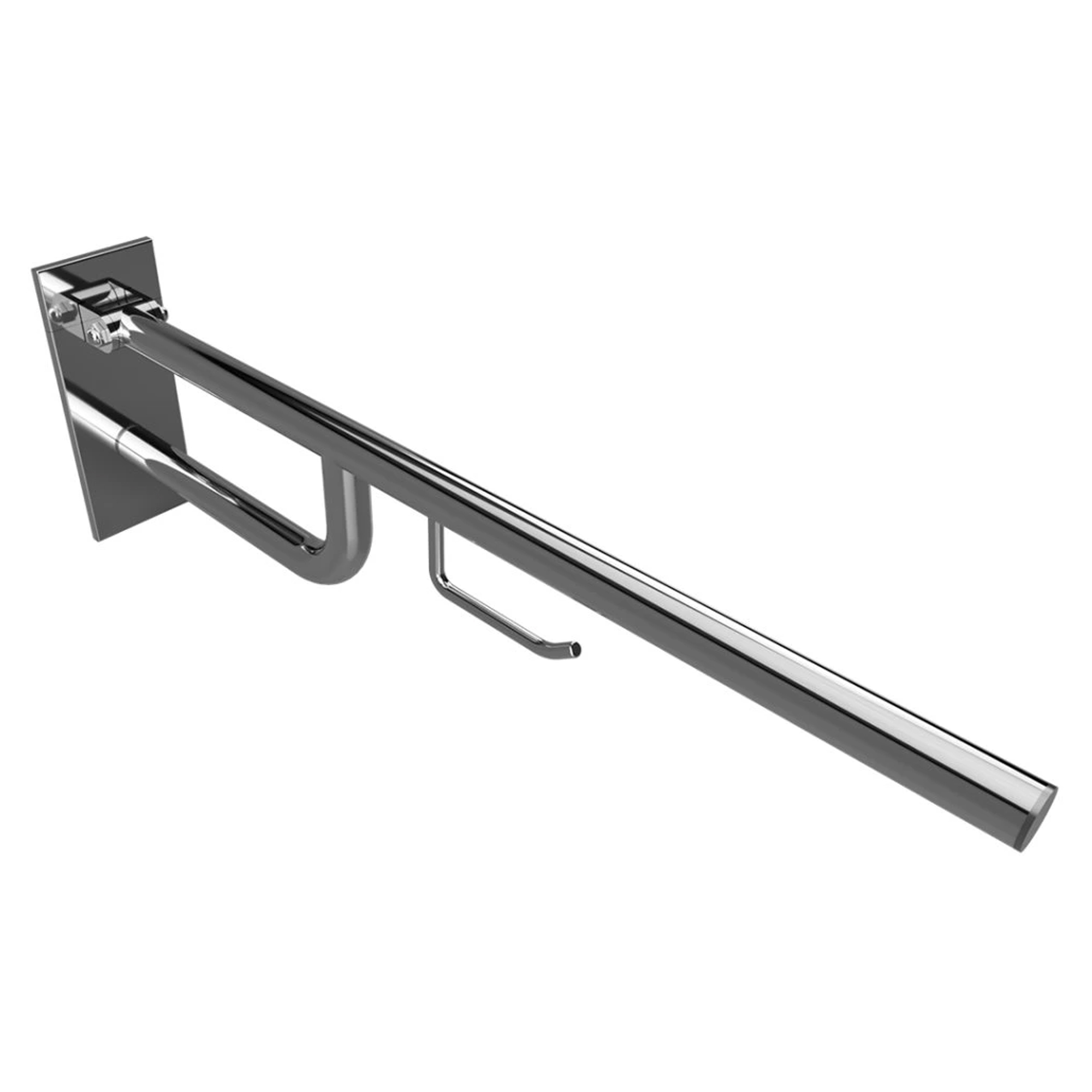 Fællbare Støttehåndtag med Toiletpapirholder Handicapvenlig Help 85 cm Krom Blank