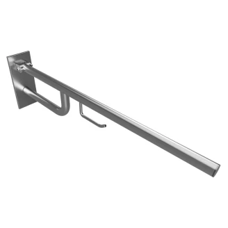 Fællbare Støttehåndtag med Toiletpapirholder Handicapvenlig <strong>Steda</strong>  85 cm Krom Mat