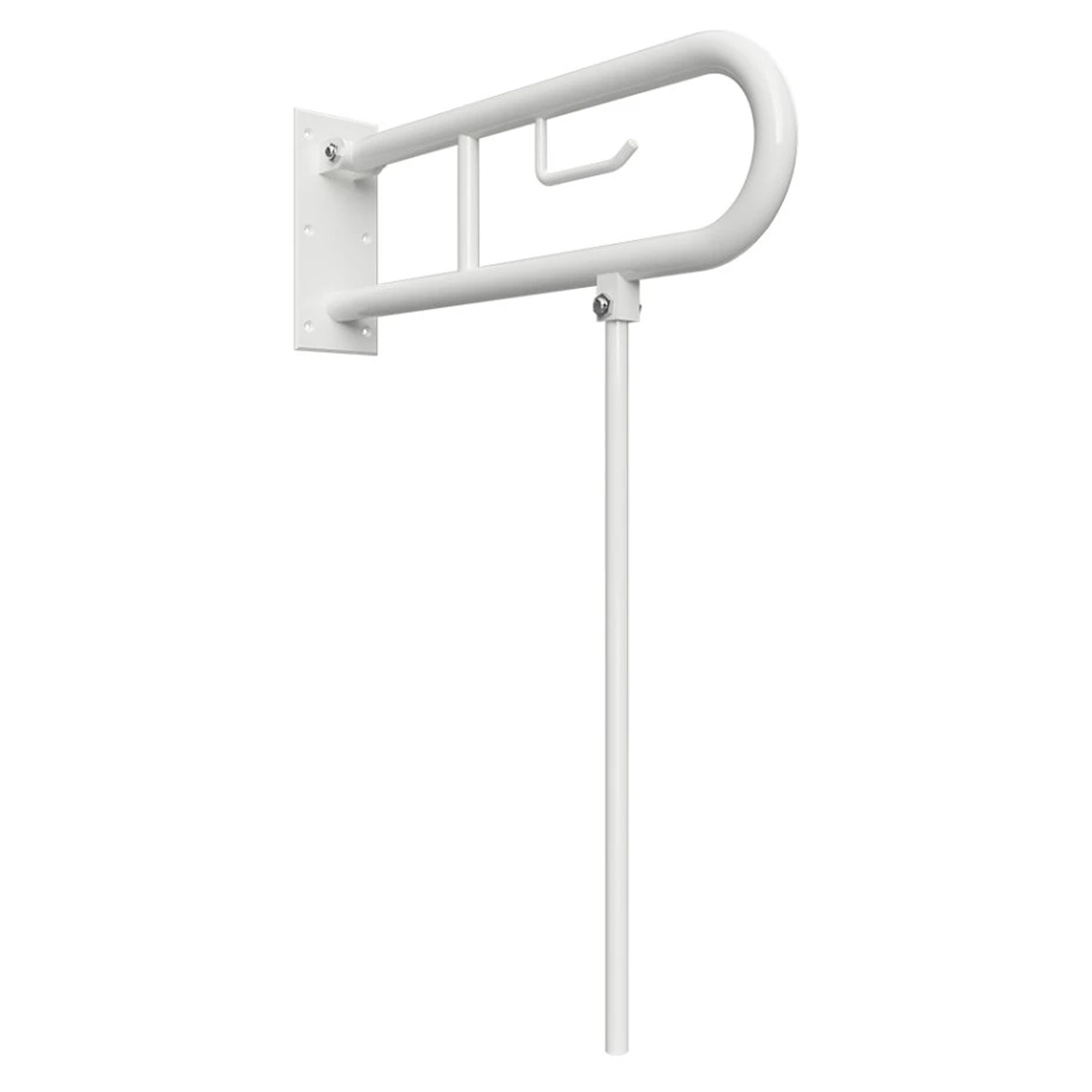 Fællbare Støttehåndtag & Ben med Toiletpapirholder Handicapvenlig Steda 60 cm Dobbelt Hvid Mat Uden Betræk