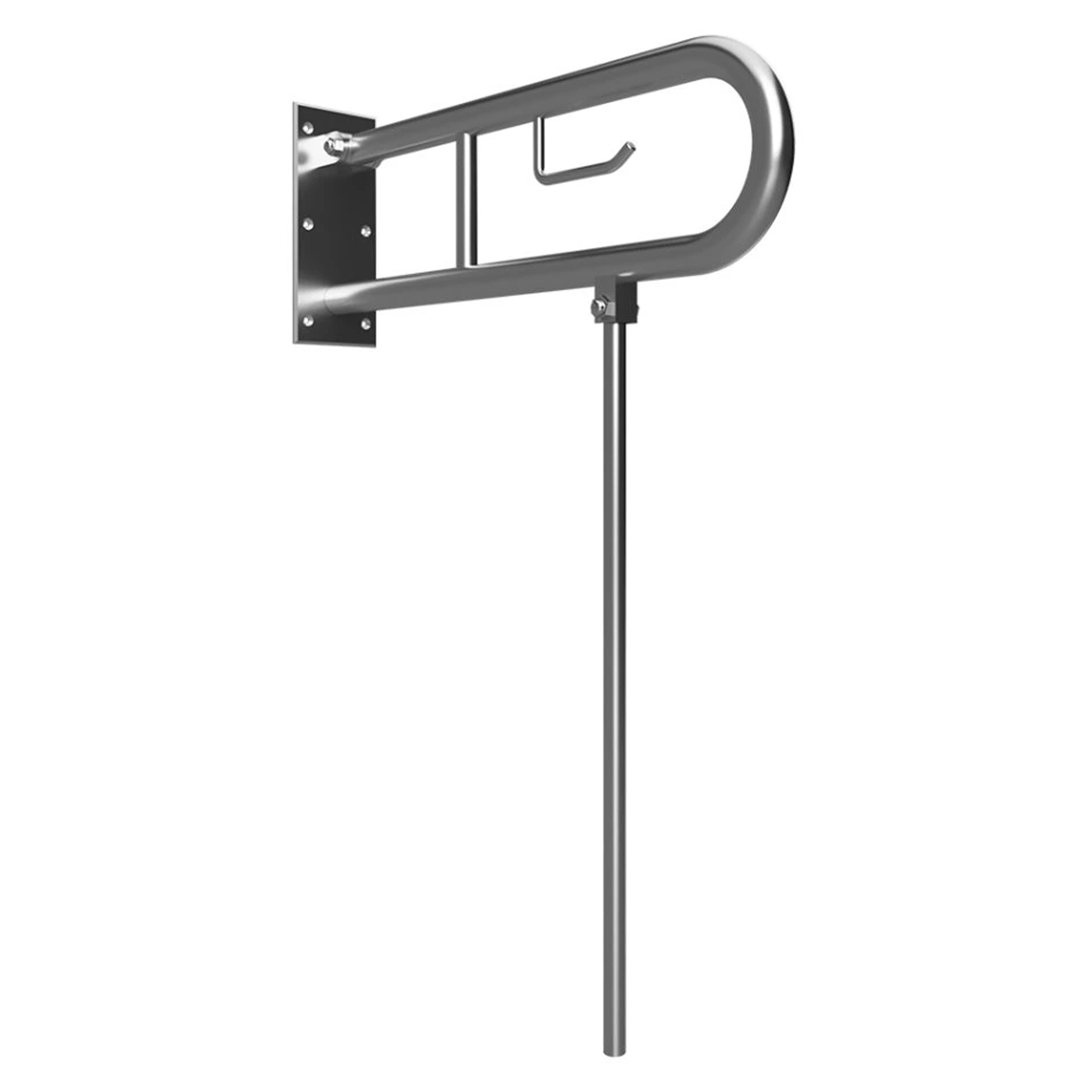 Fællbare Støttehåndtag & Ben med Toiletpapirholder Handicapvenlig Steda 85 cm Dobbelt Krom Mat Uden Betræk
