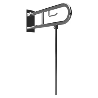 Fællbare Støttehåndtag & Ben med Toiletpapirholder Handicapvenlig <strong>Steda</strong>  85 cm Dobbelt Krom Mat