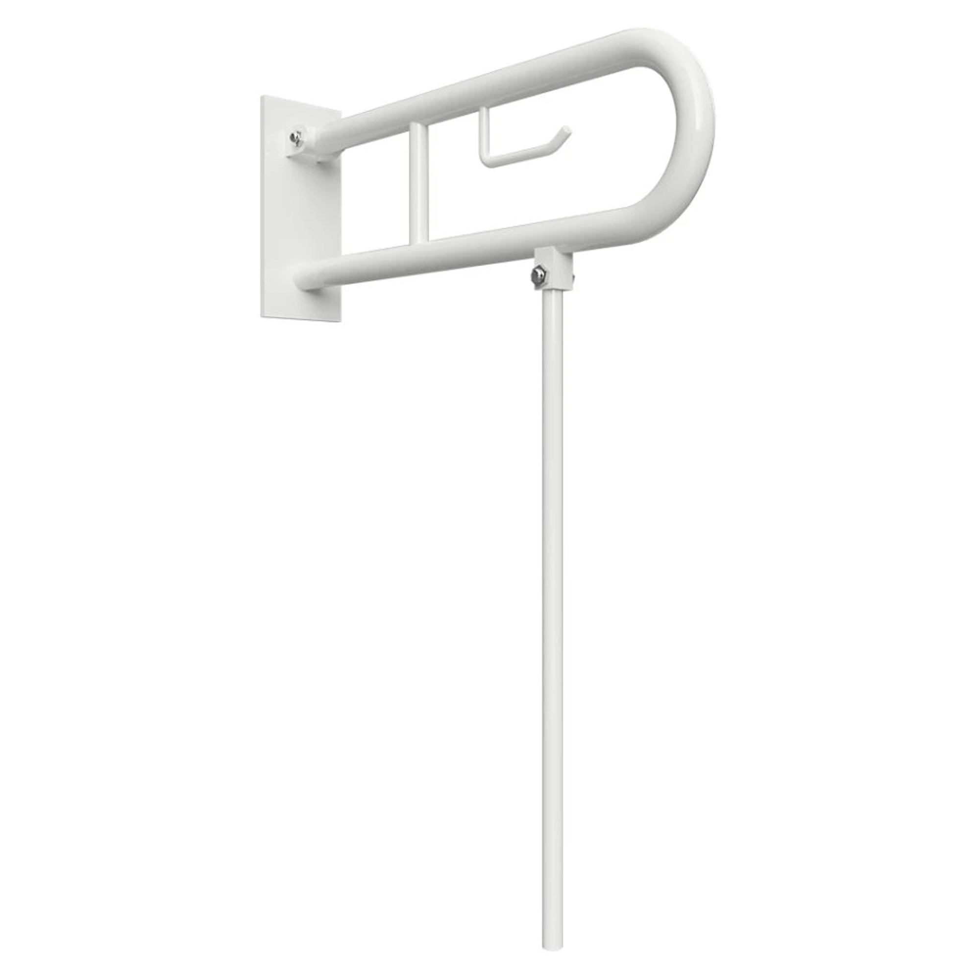 Fællbare Støttehåndtag & Ben med Toiletpapirholder Handicapvenlig Steda 85 cm Dobbelt Vit Mat