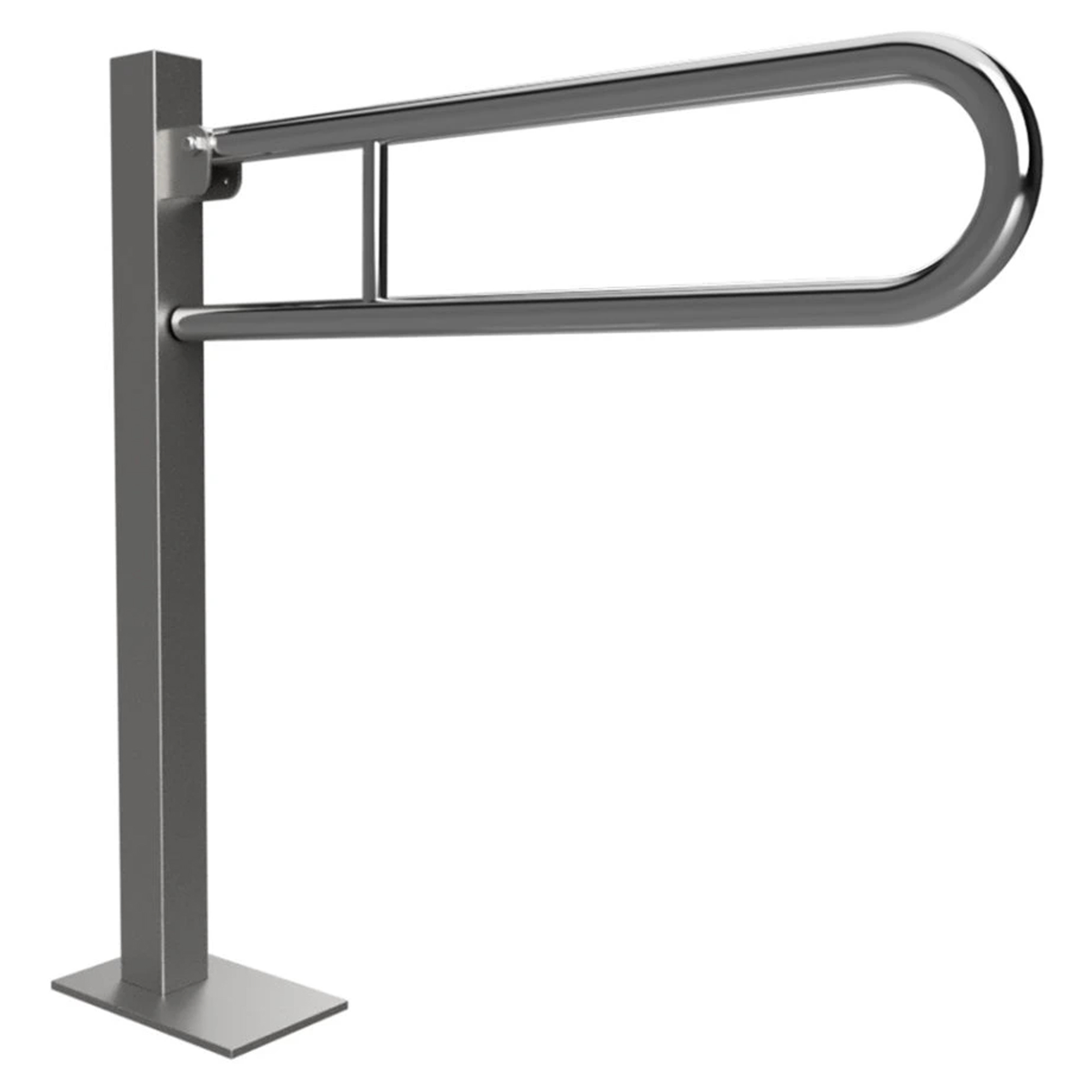 Fællbare Støttehåndtag Gulvmonteret Handicapvenlig Help 85 cm Krom Blank