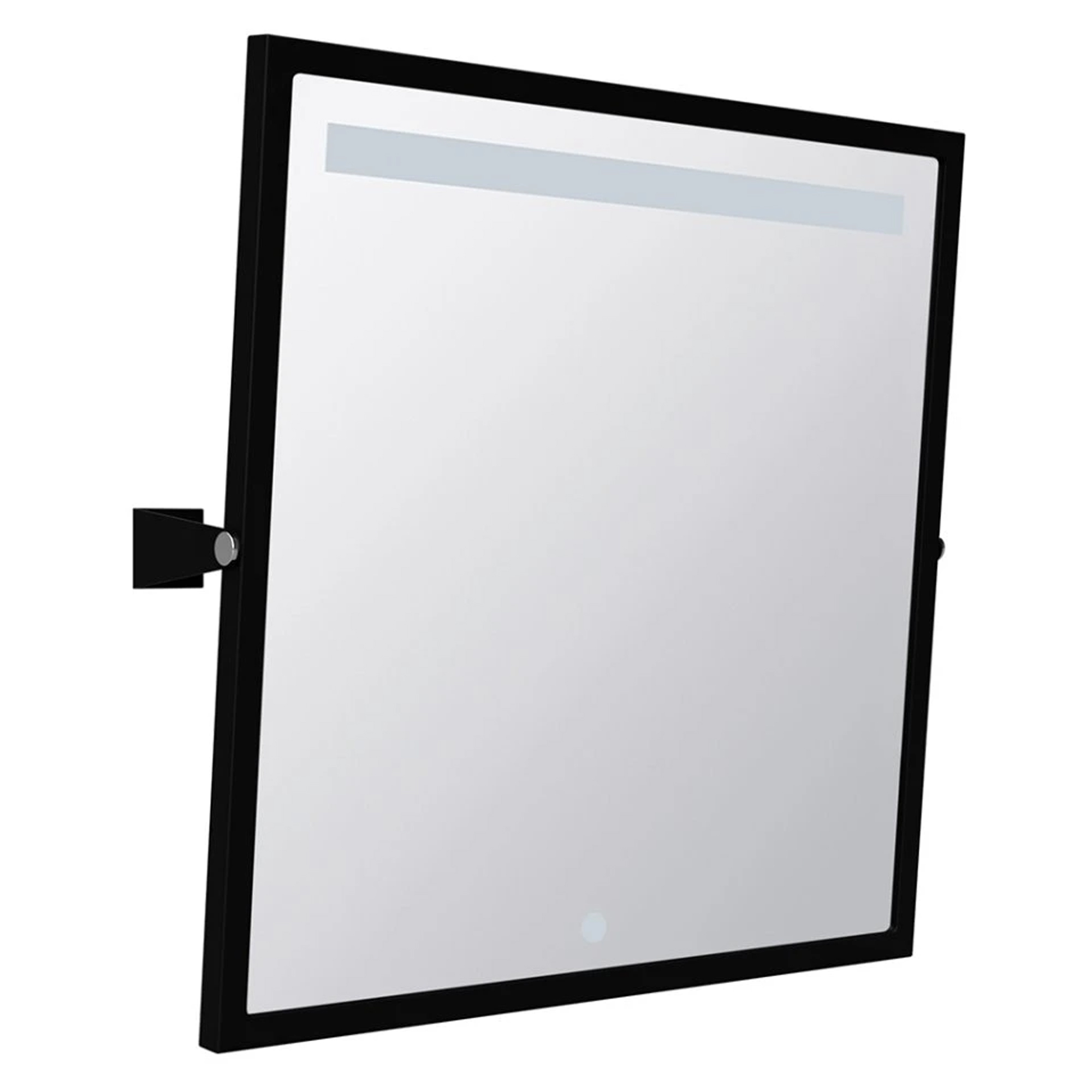 Spejl med LED-belysning Handicapvenlig Help Sort Mat 60x60 cm