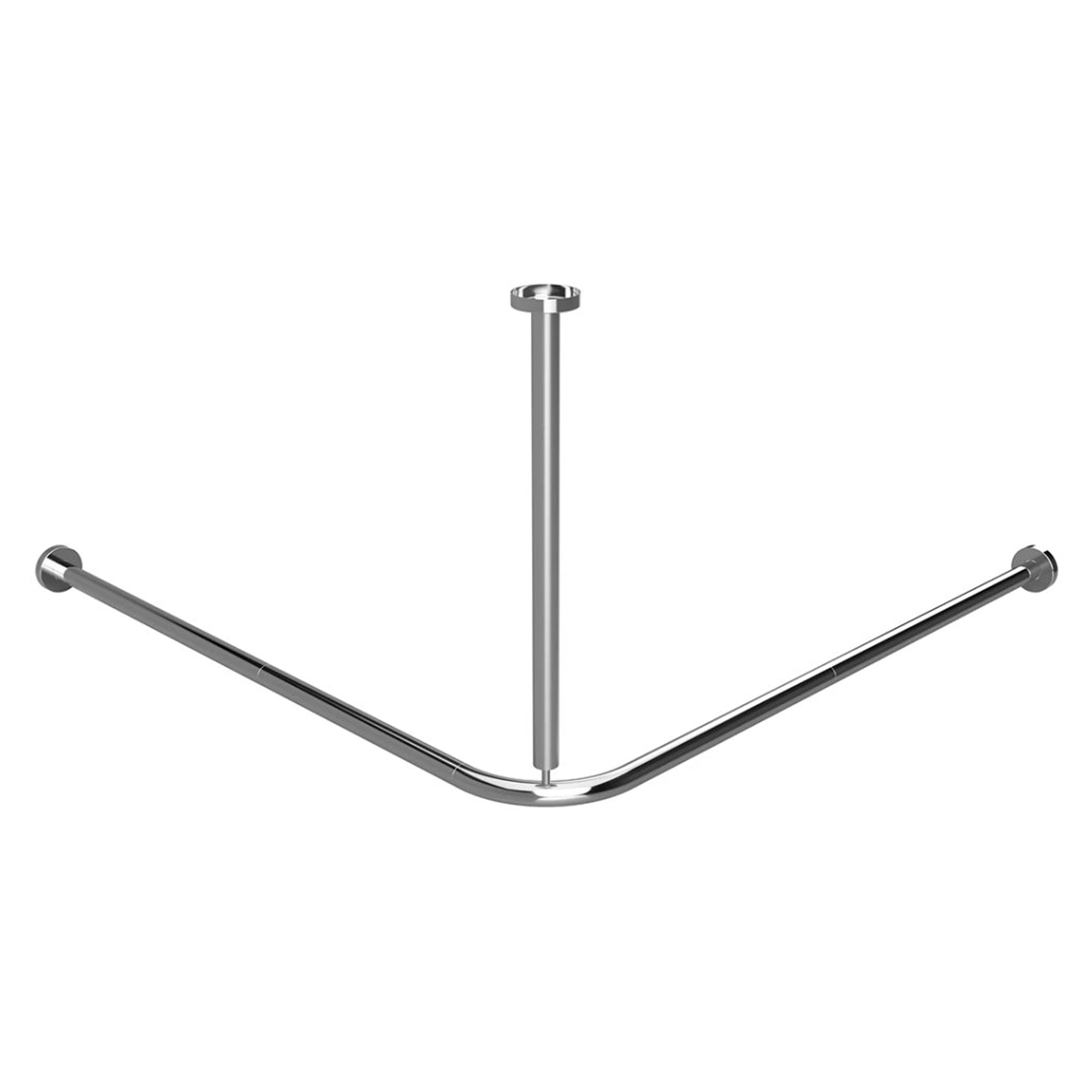 Hjørne Bruseforhængsstang 90 cm Krom Blank