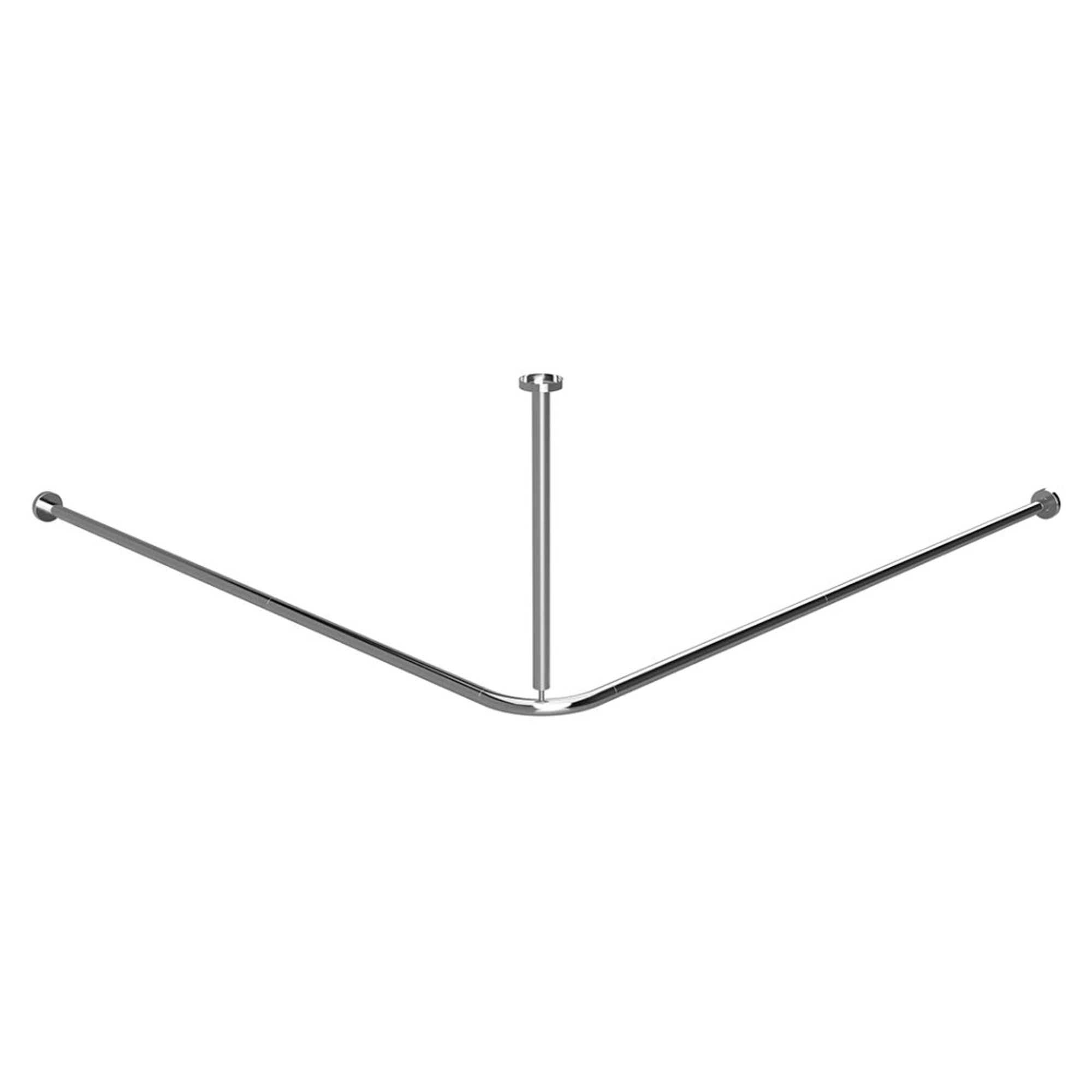 Hjørne Bruseforhængsstang 140 cm Krom Blank