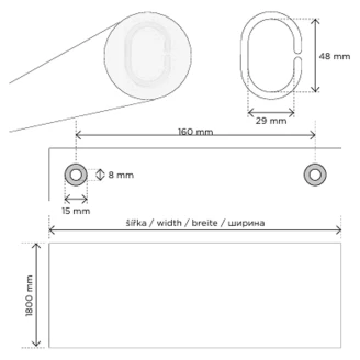 Bruseforhæng 240 cm Hvid