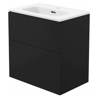 Håndvaskskab Prizma Sort Mat 60 cm med Vask Hvid Blank