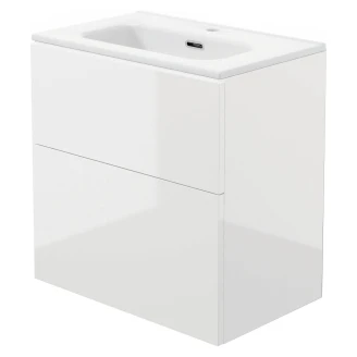 Håndvaskskab Prizma Hvid Blank 60 cm med Vask Hvid Blank
