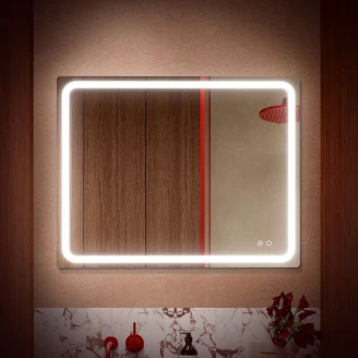 Spejl <strong>Elow</strong>  med LED-belysning 100x80 cm