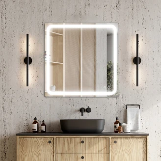 Spejl <strong>Elow</strong>  med LED-belysning 80x80 cm
