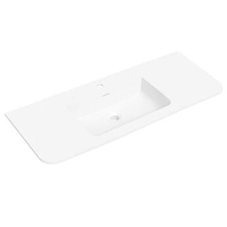 Underskab Delvia Lys Træ Mat 120 cm med Vask Hvid Mat