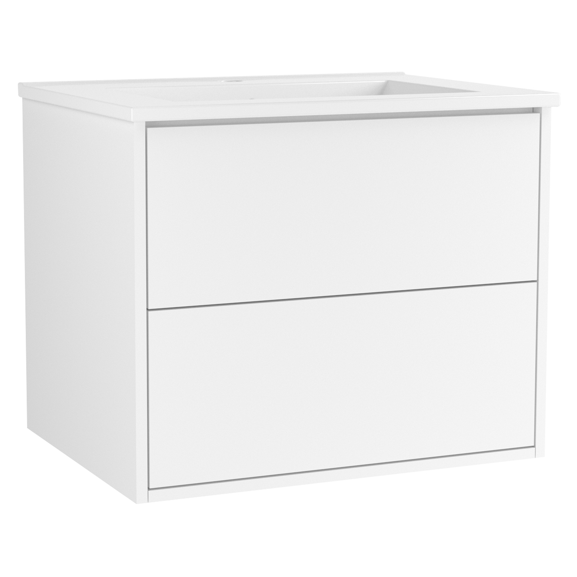 Håndvaskskab Odea Hvid Mat 60 cm med Vask Hvid Blank