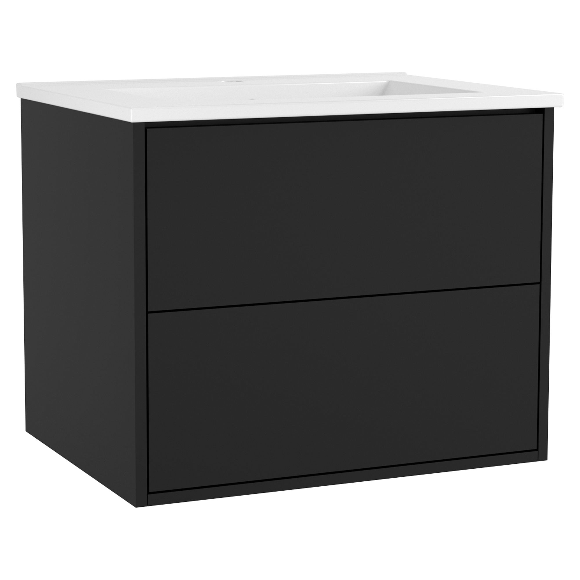 Håndvaskskab Odea Sort Mat 60 cm med Vask Hvid Blank