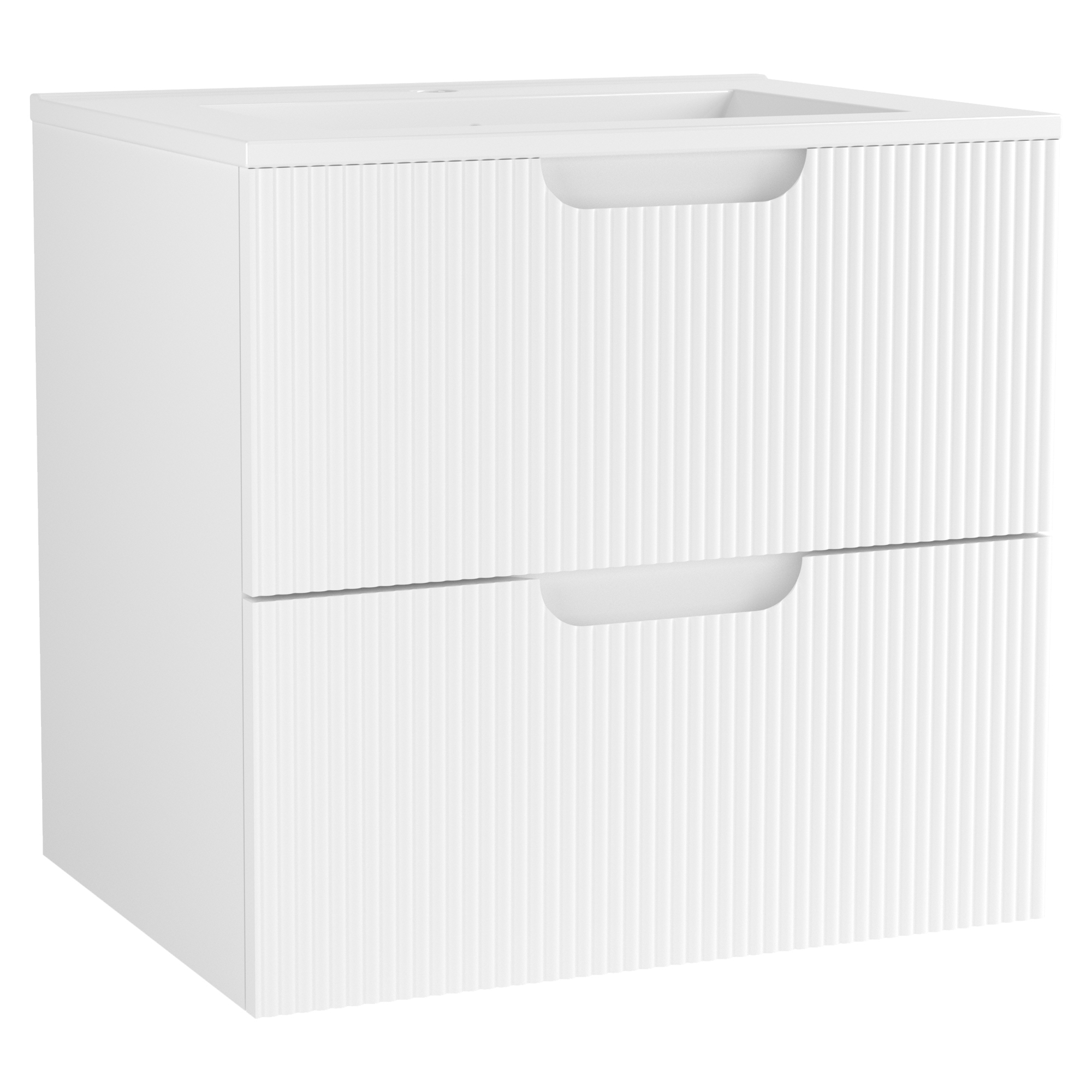 Håndvaskskab Asta Hvid Mat 60 cm med Vask Hvid Blank
