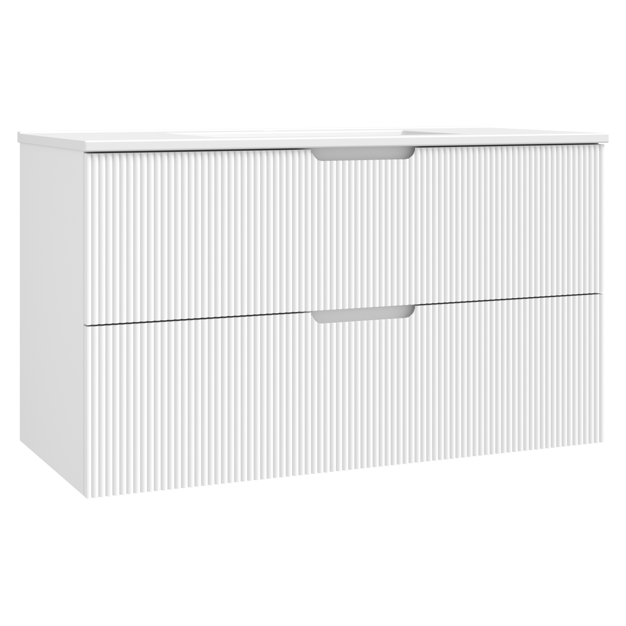 Håndvaskskab Asta Hvid Mat 100 cm med Vask Hvid Blank