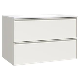 Håndvaskskab <strong>Isla</strong>  Elfenbenshvid Mat 80 cm med Vask Hvid Blank