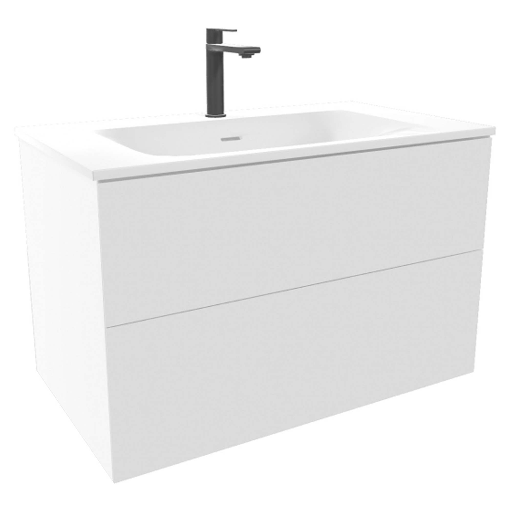 Håndvaskskab Rima Kritvid Mat 80 cm med Vask Hvid Blank