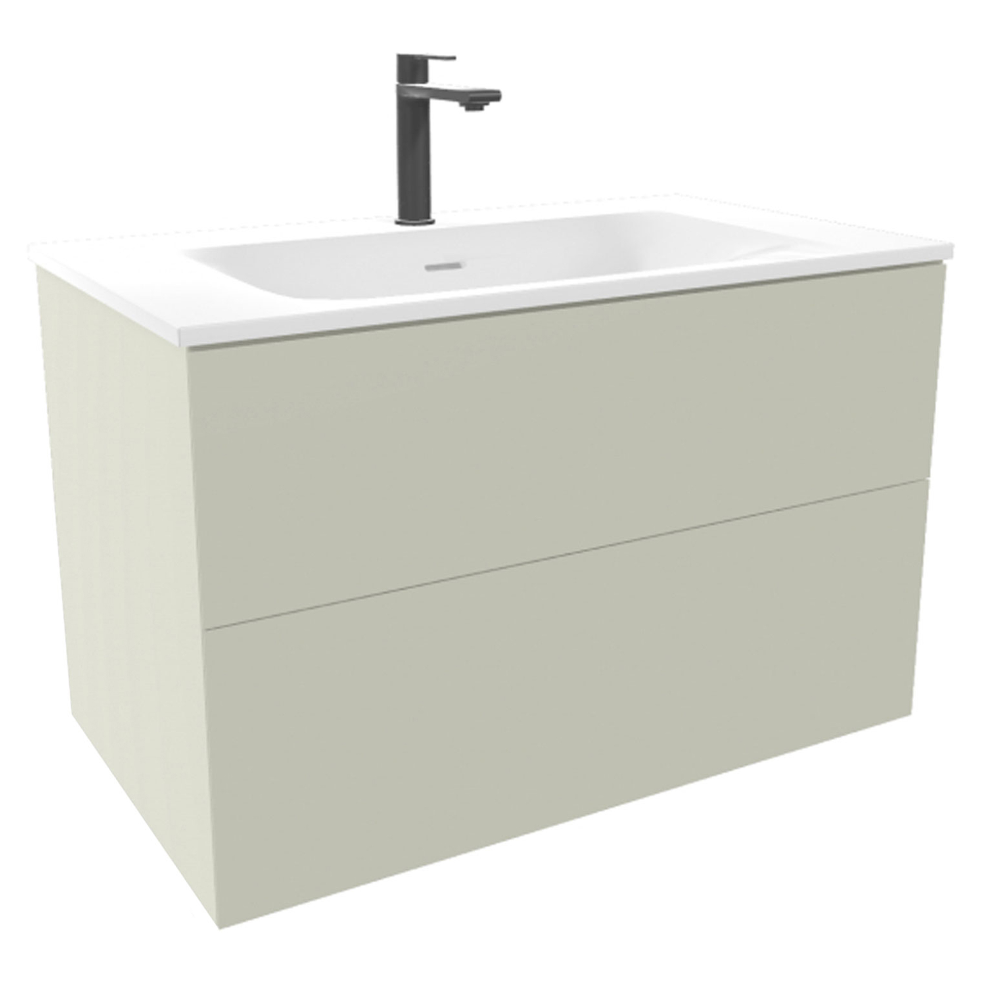 Håndvaskskab Rima Mandel Mat 80 cm med Vask Hvid Blank