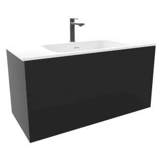 Håndvaskskab <strong>Rima</strong>  Sort Mat 100 cm med Vask Hvid Blank