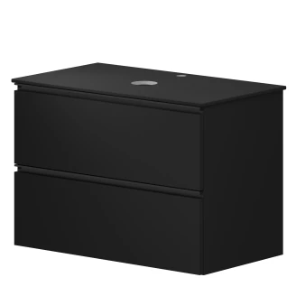Håndvaskskab Luna Sort 80 cm med Cosentino Bordplade Dekton Sort Poleret