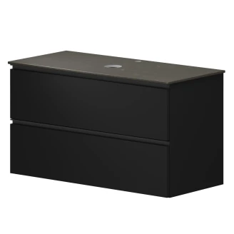 Håndvaskskab Luna Sort 100 cm med Cosentino Bordplade Silestone Brun Poleret