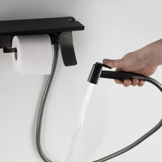 Skjult Bidetsæt med Toiletrulleholder <strong>Olysse</strong>  Grå-Metal Mat