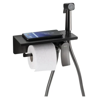 Skjult Bidetsæt med Toiletrulleholder <strong>Olysse</strong>  Grå-Metal Mat