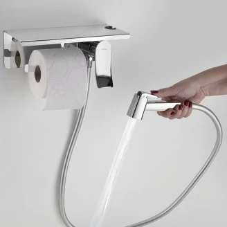 Skjult Bidetsæt med Toiletrulleholder Krom Blank