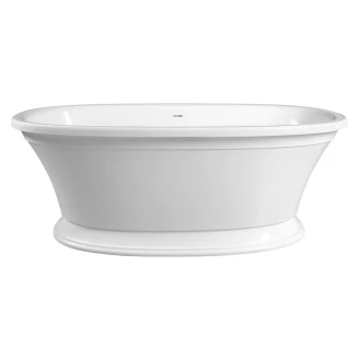 Støbt Marmor Badekar <strong>Montclaire</strong>  Hvid Blank 167x83 cm