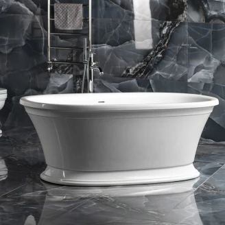 Støbt Marmor Badekar <strong>Montclaire</strong>  Hvid Blank 167x83 cm