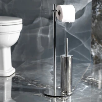 Toiletrulleholder & Børste <strong>Tavik</strong>  Krom Blank